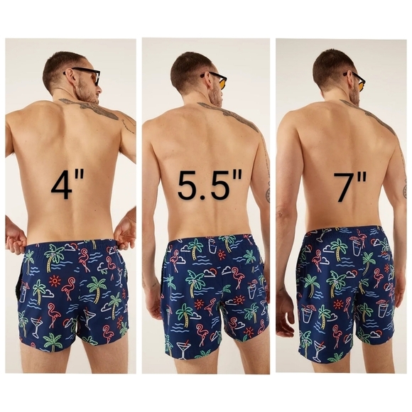 Chubbies Swim Trunks Mens Pink Blue Domingos Flamingos Boxer Shorts Liner - Picture 15 of 16